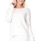 Crewneck Knit Pullover Sweater with Side Slit MK8015 (S-L)
