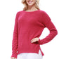 Crewneck Knit Pullover Sweater with Side Slit MK8015 (S-L)