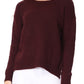 Crewneck Knit Pullover Sweater with Side Slit MK8015 (S-L)