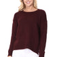 Crewneck Knit Pullover Sweater with Side Slit MK8015 (S-L)