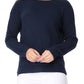 Crewneck Knit Pullover Sweater with Side Slit MK8015 (S-L)