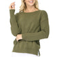 Crewneck Knit Pullover Sweater with Side Slit MK8015 (S-L)