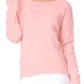 Crewneck Knit Pullover Sweater with Side Slit MK8015 (S-L)