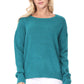 Crewneck Knit Pullover Sweater with Side Slit MK8015 (S-L)