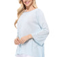 Semi See-through Boat neck Hi-Low Knit Top MK8139 (S-L)