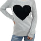 Cozy Heart Jacquard Round Neck Pullover Sweater MK8236 (S-L)