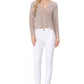 Long Sleeve V-Neck Cropped Summer Pullover Knit Sweater MK8268 (S-L)