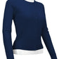 Women's Long Sleeve Crewneck Knit Cardigan Sweater MK0179 (S-L)