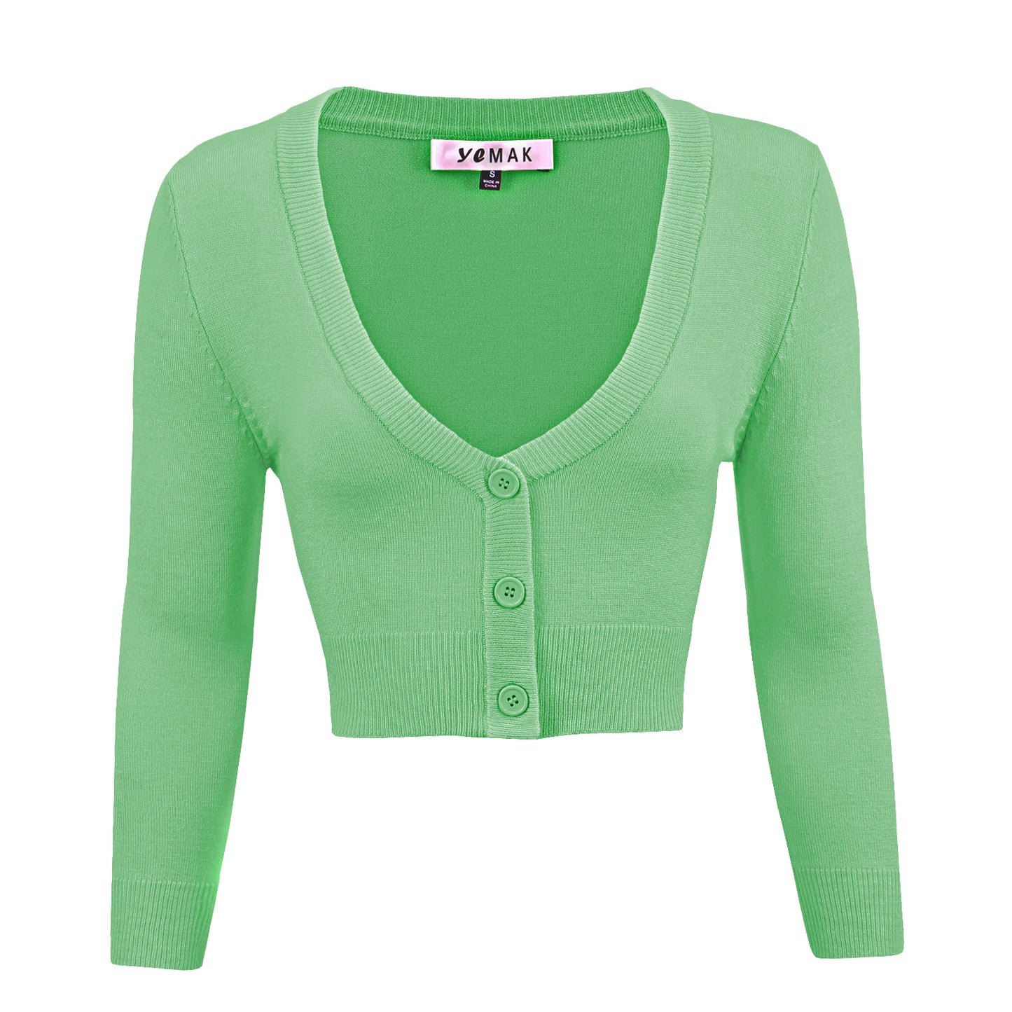 Women's Cropped Bolero 3/4 Sleeve V-Neck PLUS size Cardigan CO129PL (1X-3X)