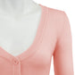 Women's Cropped 3/4 Sleeve V-Neck Bolero Cardigan Sweater CO129 (S-XL)