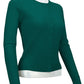 Women's Long Sleeve Crewneck Knit Cardigan Sweater MK0179 (S-L)