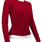 Women's Long Sleeve Crewneck Knit Cardigan Sweater MK0179 (S-L)