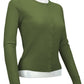 Women's Long Sleeve Crewneck Knit Cardigan Sweater MK0179 (S-L)