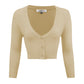 Women's Cropped 3/4 Sleeve V-Neck Bolero Cardigan Sweater CO129 (S-XL)