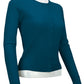 Women's Long Sleeve Crewneck Knit Cardigan Sweater MK0179 (S-L)