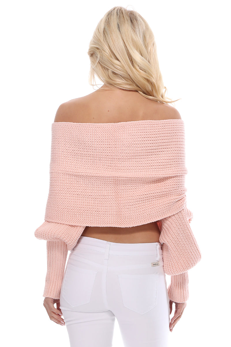 Sexy Off The Shoulder Wrap Bolero Sweater Shawl with Sleeve KC003 (S/M-M/L)