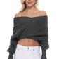 Sexy Off The Shoulder Wrap Bolero Sweater Shawl with Sleeve KC003 (S/M-M/L)